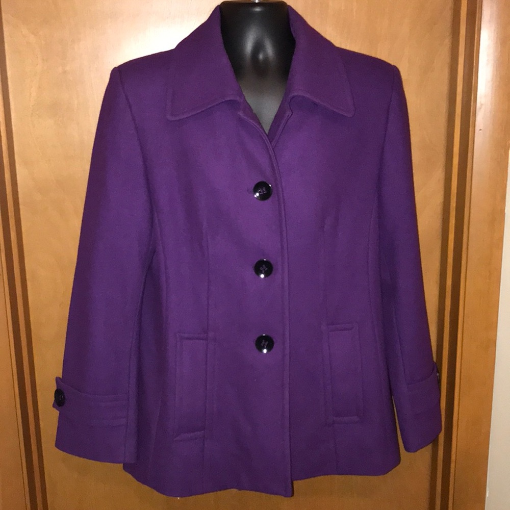 Collection by gallery purple wool blend coat